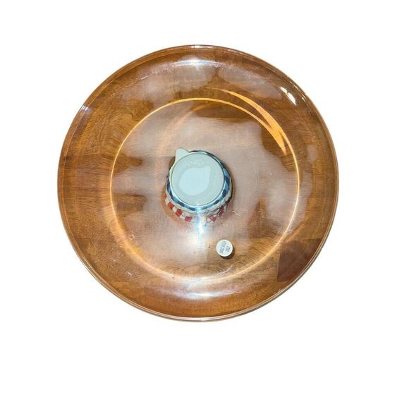 Holiday Christmas Glass Cake Platter‎ Plate Snowman Base Anchor Hocking EUC - Picture 6 of 8